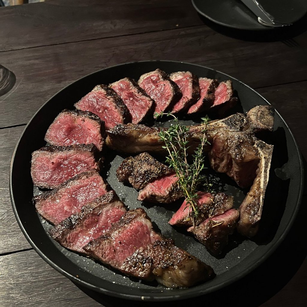 Steak served at a restaurant in Seminyak, Bali