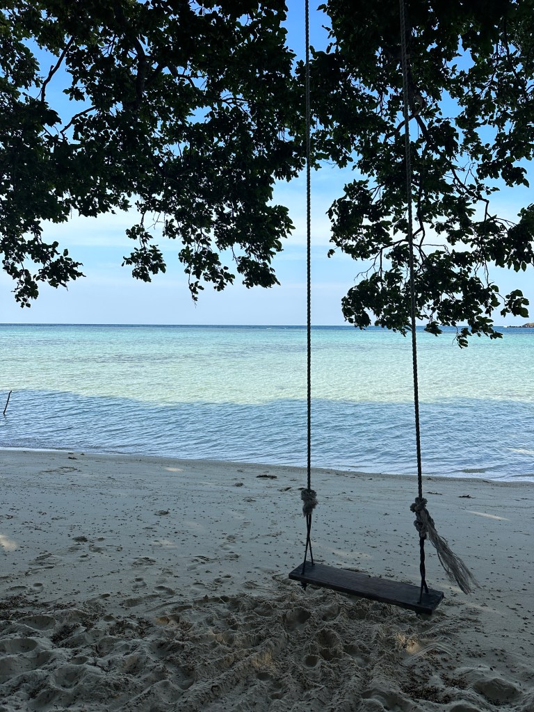 Beach swing on a peaceful Gili Meno beach