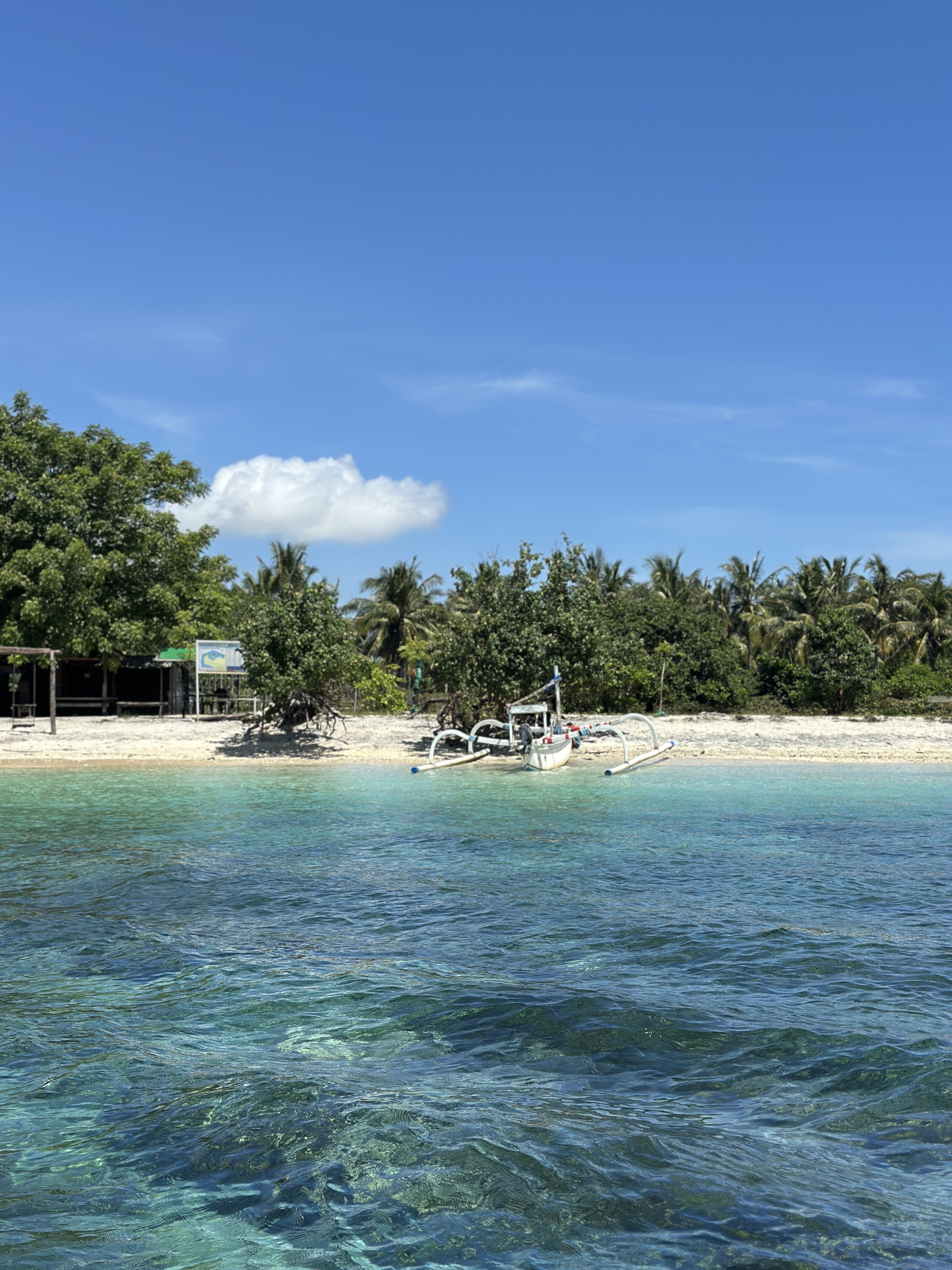 Clear water and coral reefs off Gili Asahan, a quiet snorkeling island in southwest Lombok