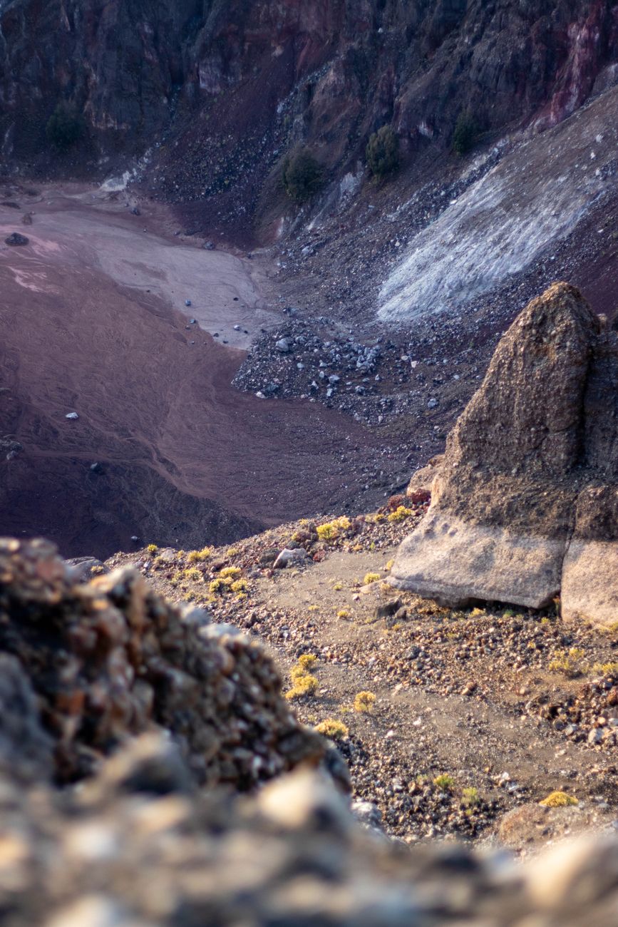 Rocky volcanic trail on the Mount Rinjani trek
