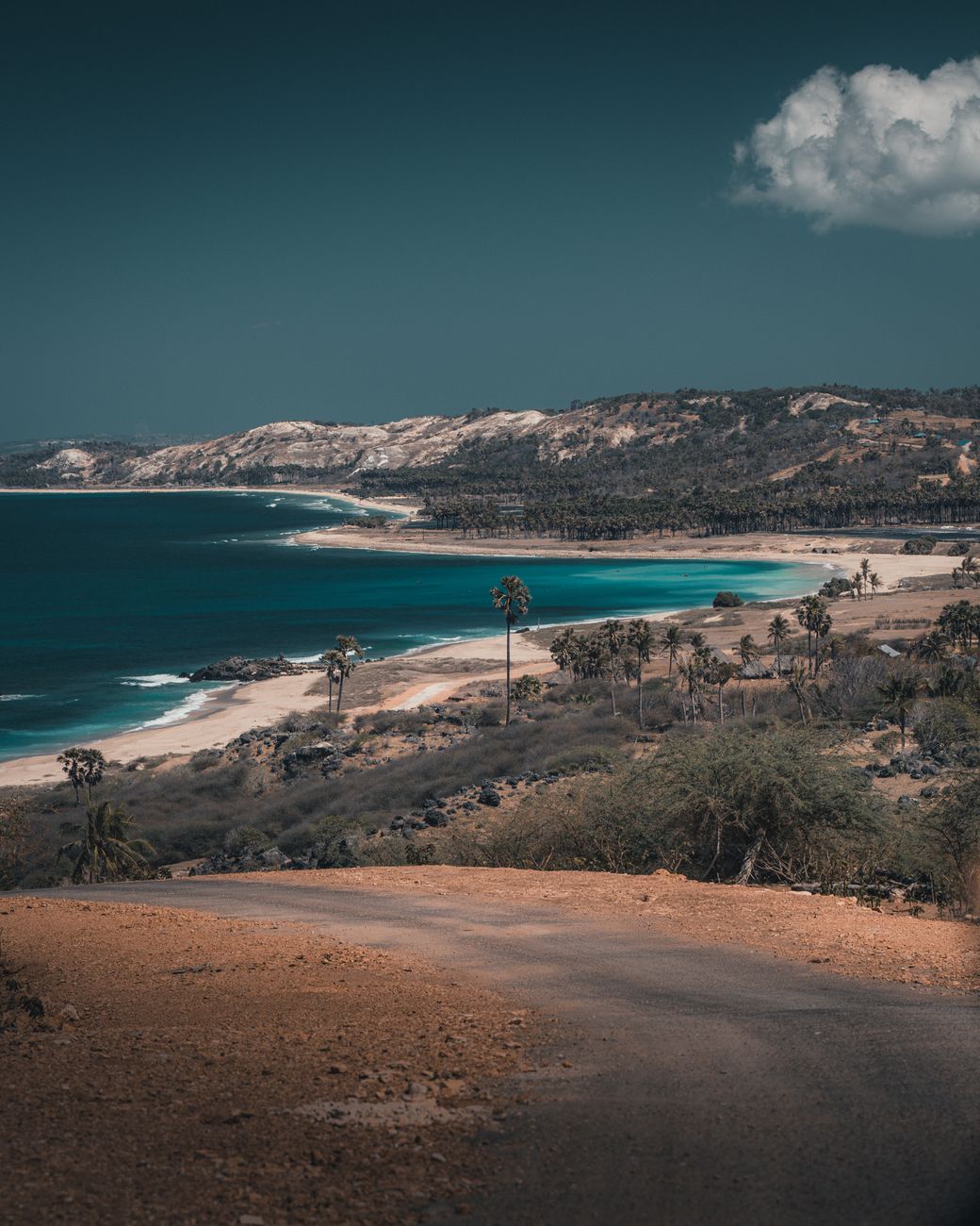 Coastal road and beaches in West Sumba, Indonesia