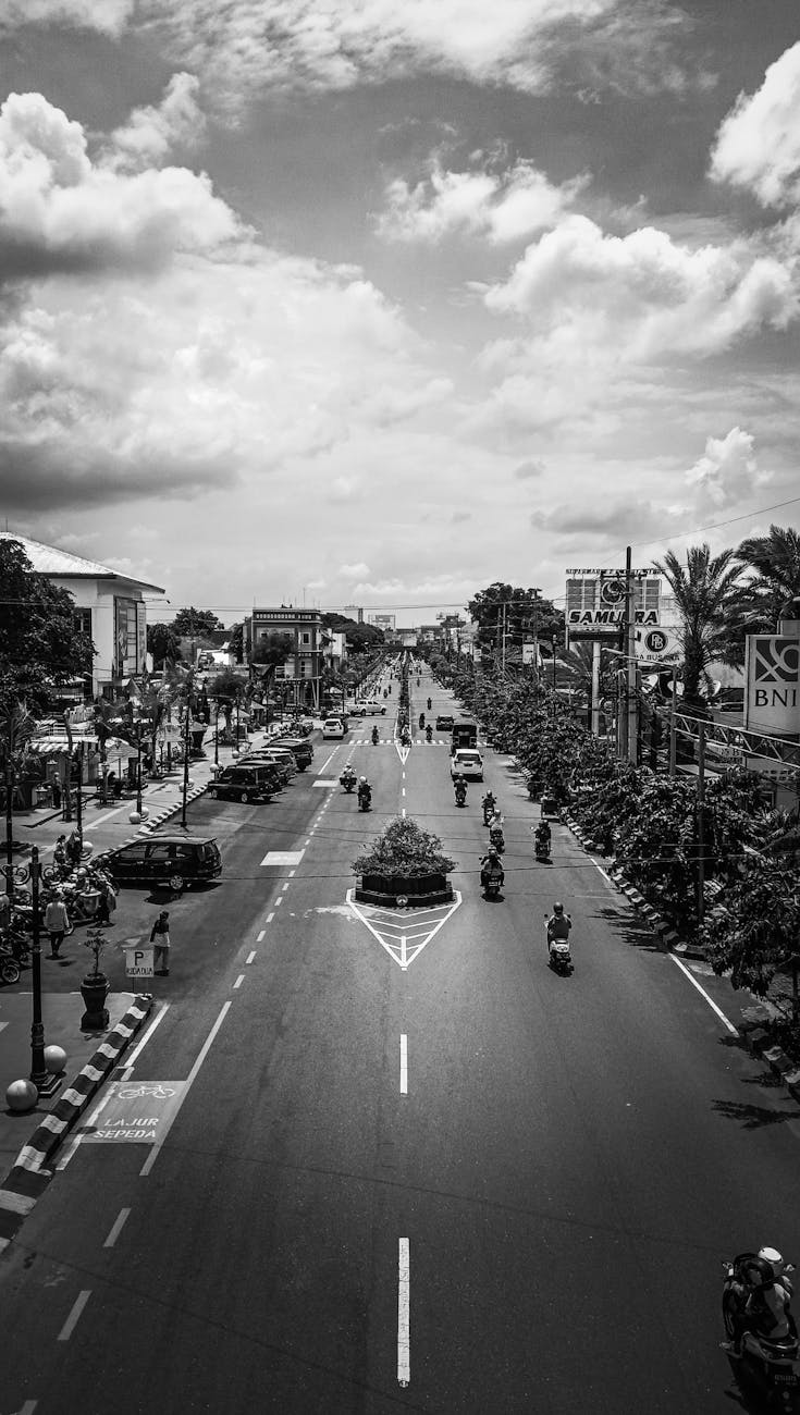 Malioboro Street traffic and city scene in Yogyakarta, Indonesia