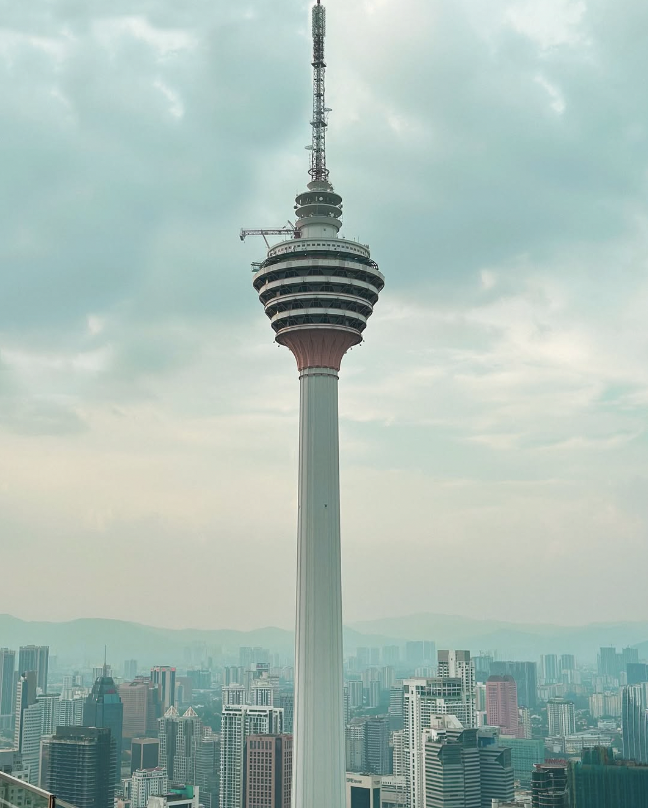 Kuala Lumpur Tower rising above the city skyline in Malaysia