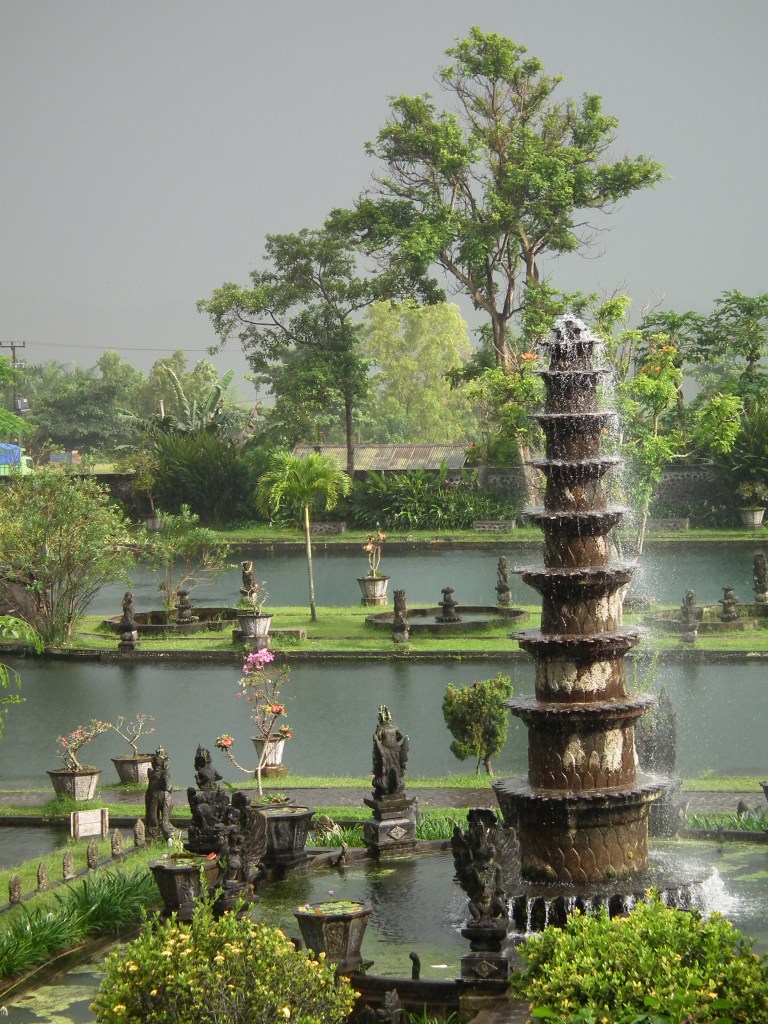 Tiered fountain and pools at Tirta Gangga Water Palace in East Bali