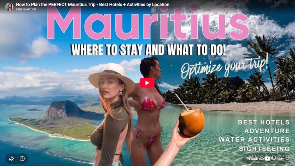 Travel vlog featuring the best things to do, hotels and beaches in Mauritius.