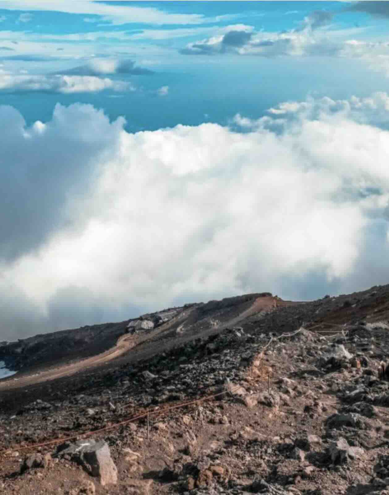 Clouds seen from the summit area of Mount Agung in Bali