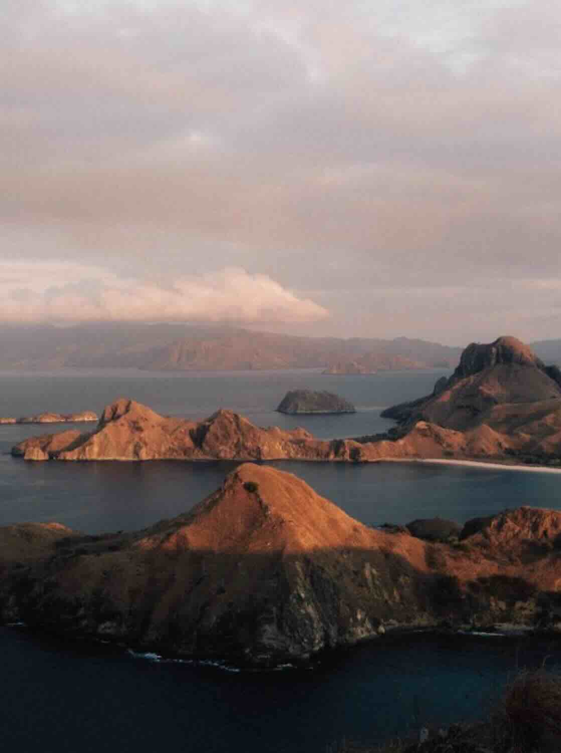 Dramatic sunrise view over Padar Island in Komodo National Park, Indonesia