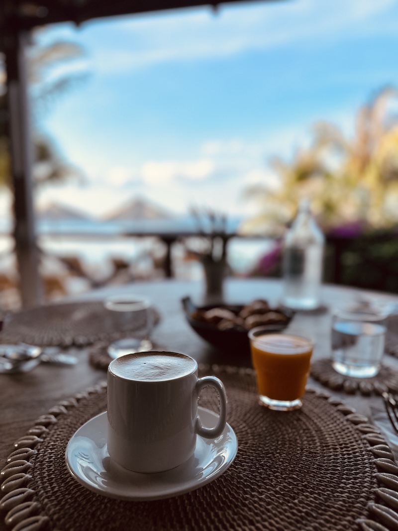 Coffee overlooking the ocean at Eliana Resort in Rote Island