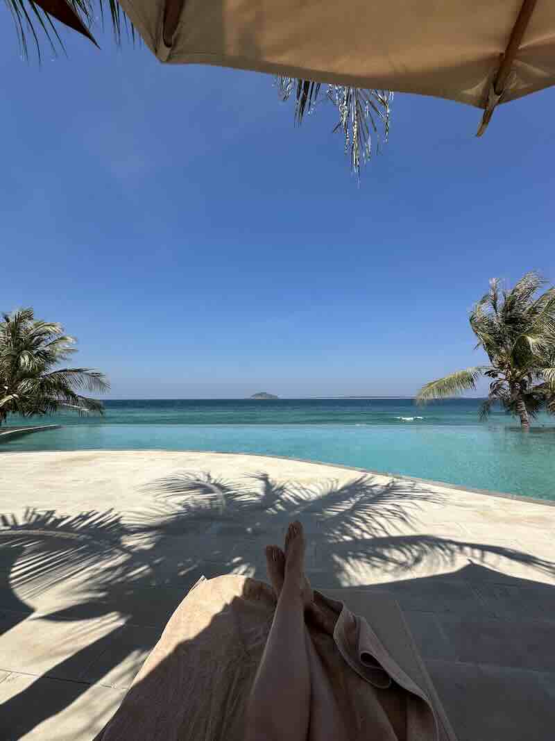 Infinity pool overlooking the turquoise coast at Eliana Resort in Rote Island