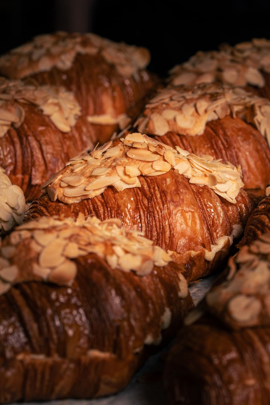 Fresh almond croissants at a bakery near Nemberala, Rote Island