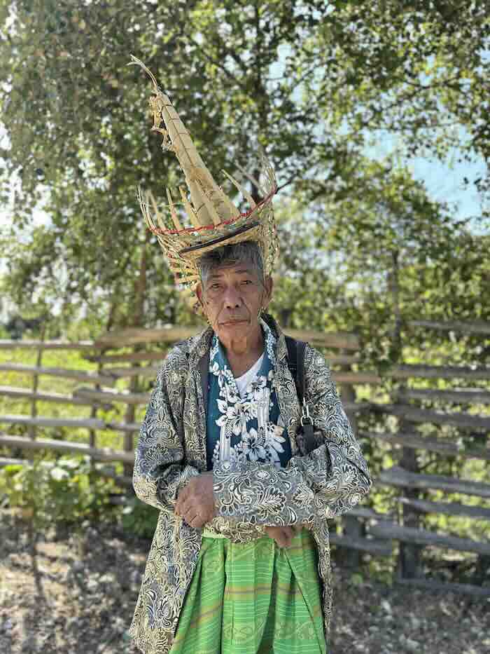 Rotenese man wearing a traditional Ti’i Langga hat in Rote Island